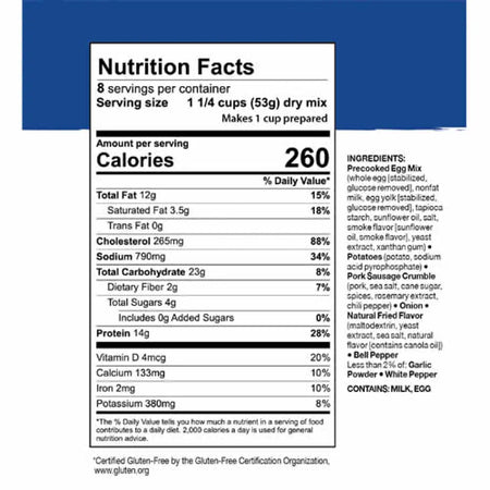 Mountain House #10 Can Breakfast Skillet - Nutrition