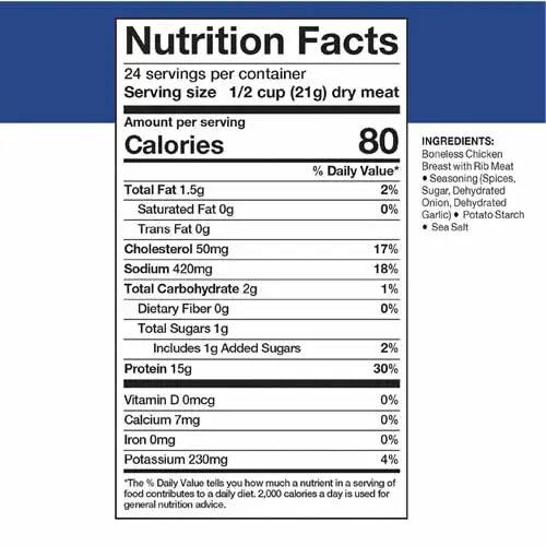 Mountain House #10 Can Grilled Sliced Chicken - Nutrition