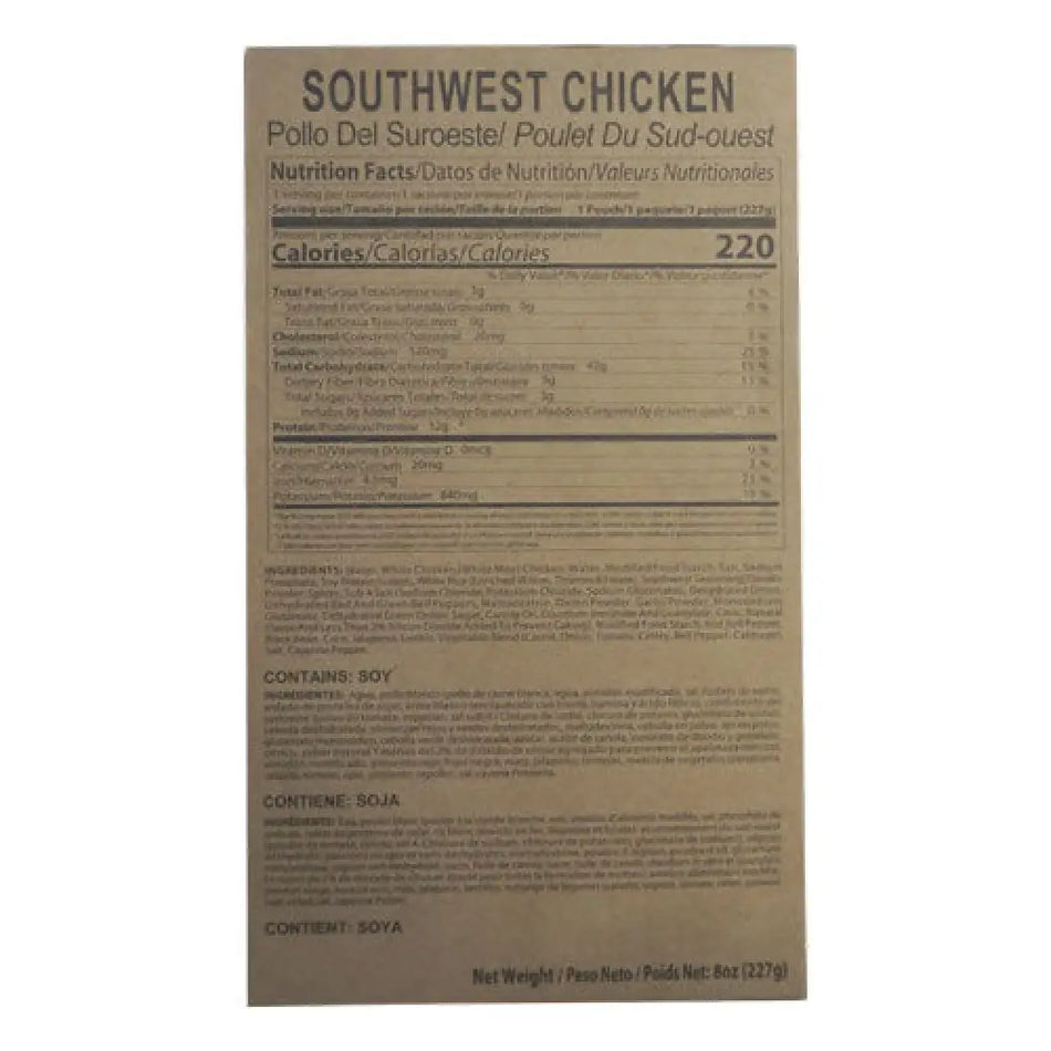 MRE Southwest Chicken with Lentils & Vegetables Entree