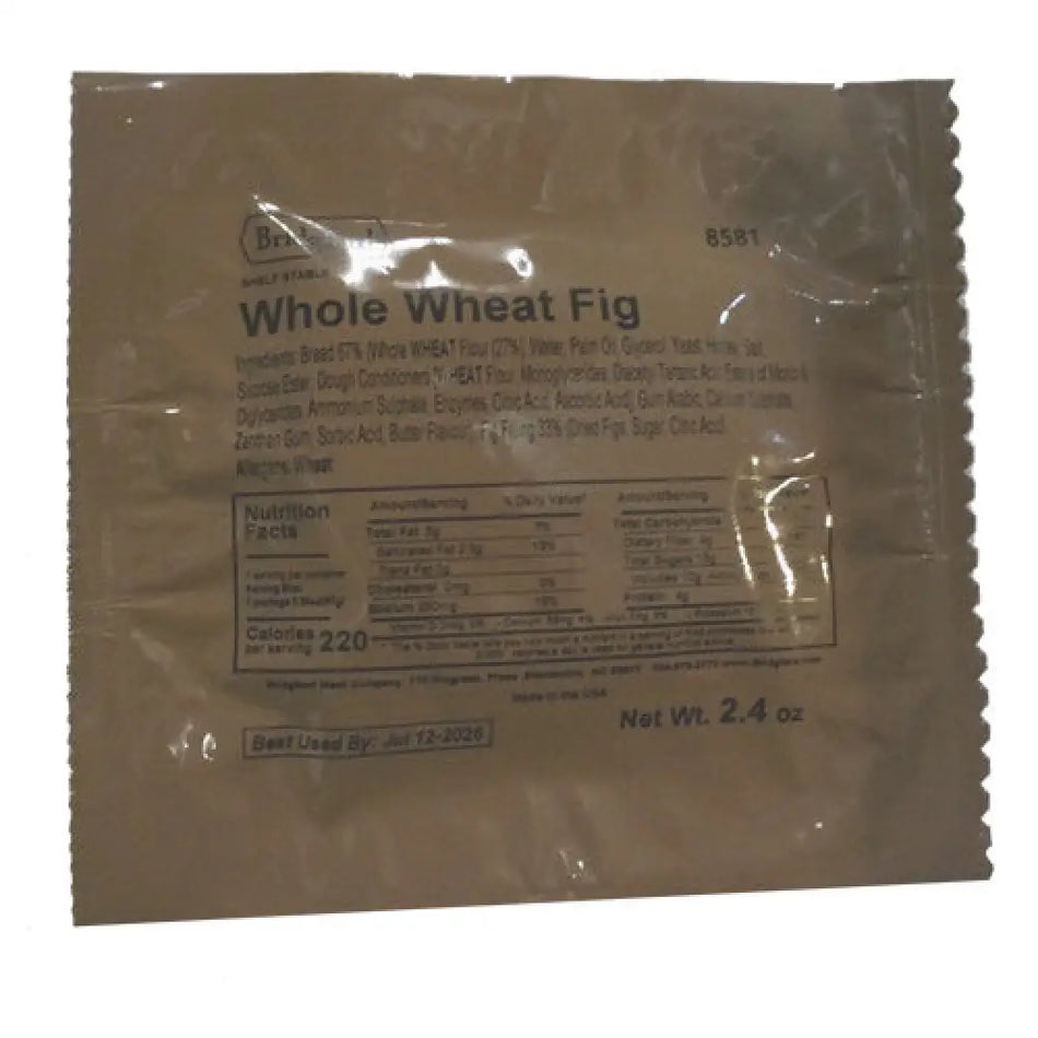 Bridgford MRE Fig-Filled Sandwich in Whole Wheat Bread