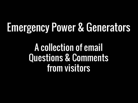 Follow-up Emails: Emergency Power & Generators