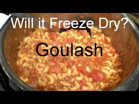 Freeze Dried Goulash in a Harvest Right Freeze Dryer