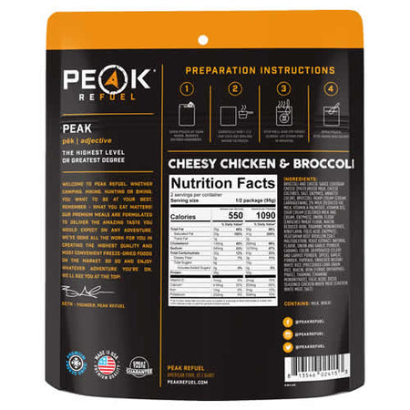 Peak Refuel Cheesy Chicken & Broccoli - Nutrition