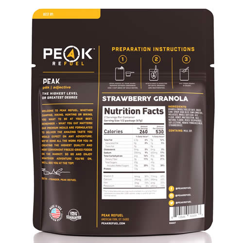 Peak Refuel Strawberry Granola - Nutrition