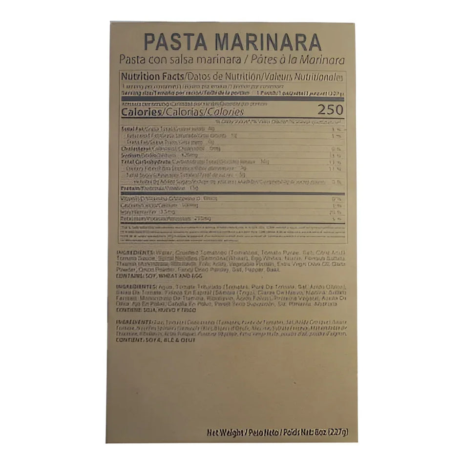 MRE Pasta Marinara Entree