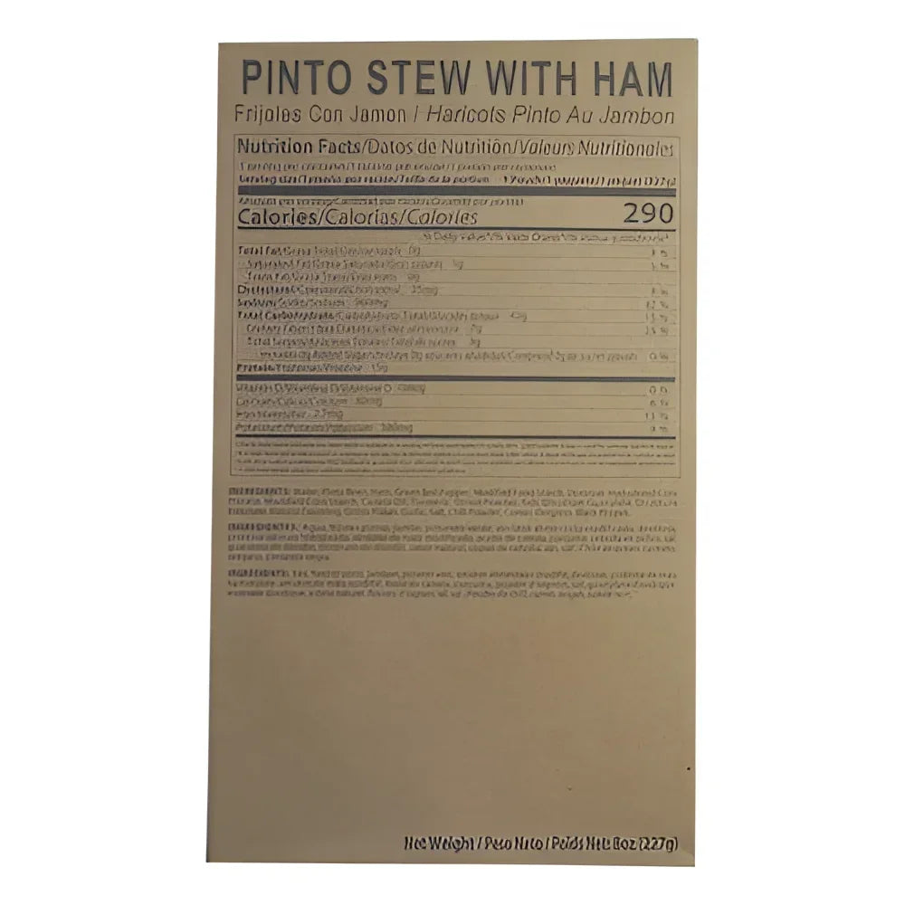 MRE Pinto Bean Stew with Ham Entree