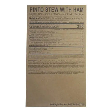 MRE Pinto Bean Stew with Ham Entree