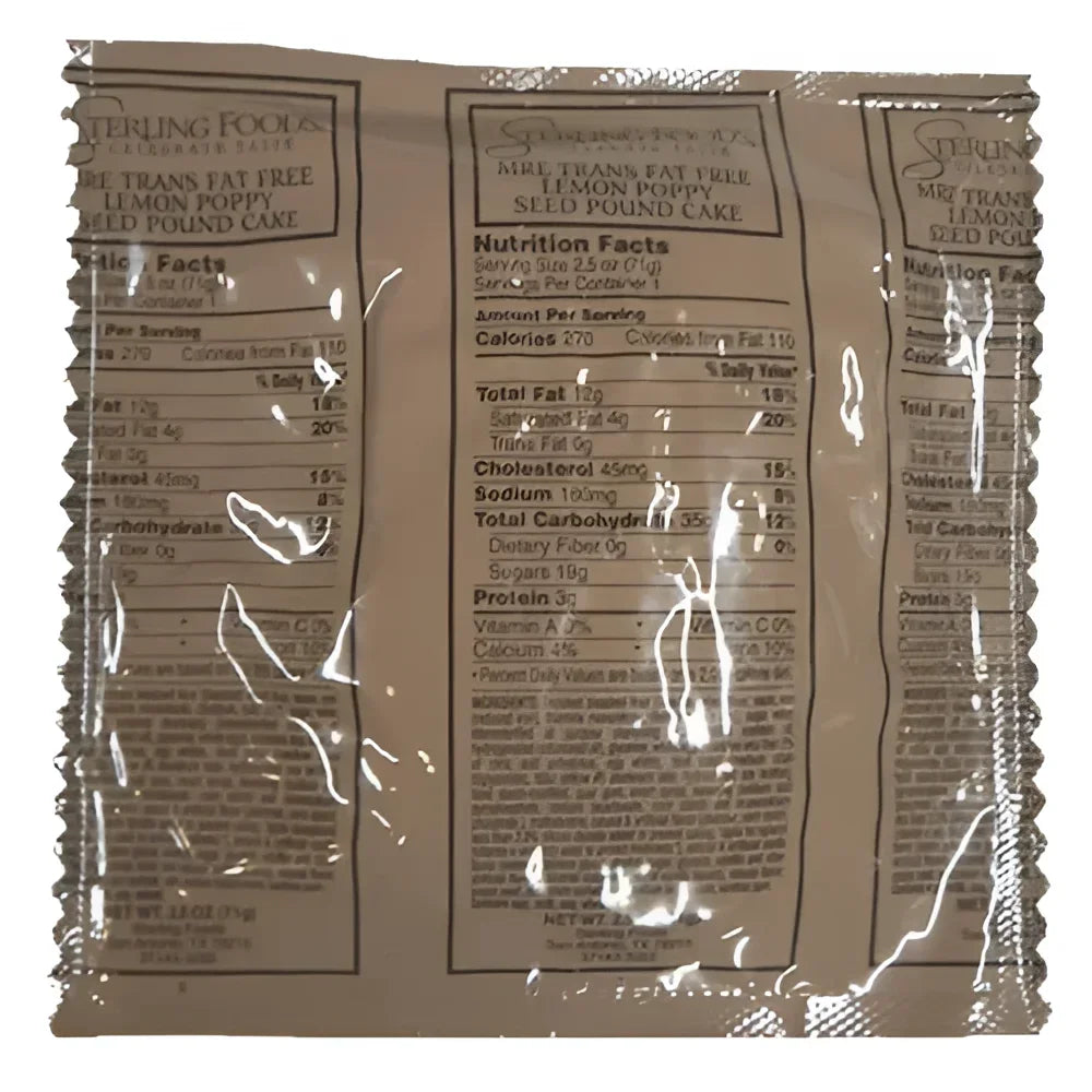 MRE Lemon Poppy Pound Cake for Outdoor Adventures