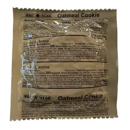 MRE Snack OATMEAL COOKIE (JAN 2024/JAN 2025)