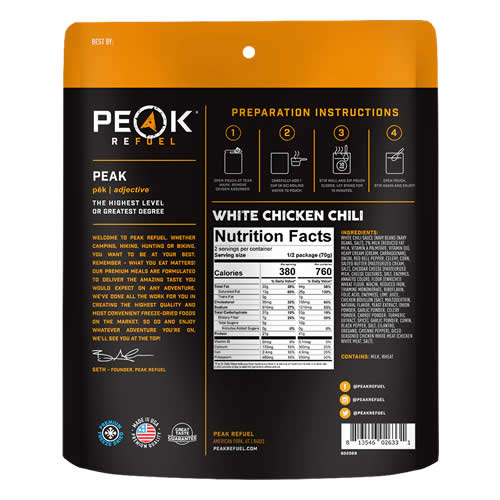 Peak Refuel WHITE CHICKEN CHILI (2 Servings)