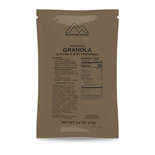 Mountain House Military Pouch Granola w/ Milk & Blueberries