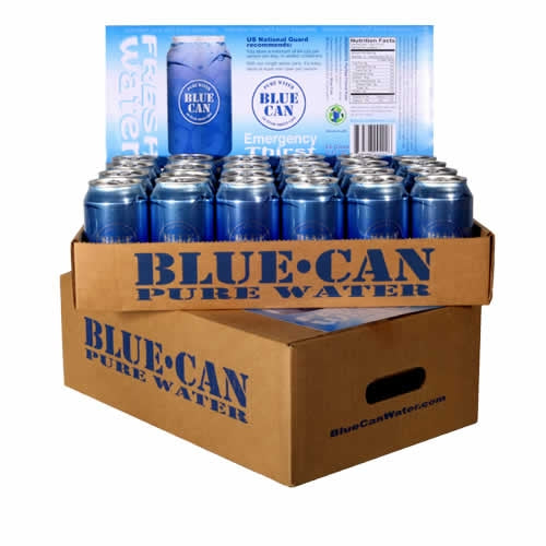 Blue Can Water (12 oz Cans, Case of 24)
