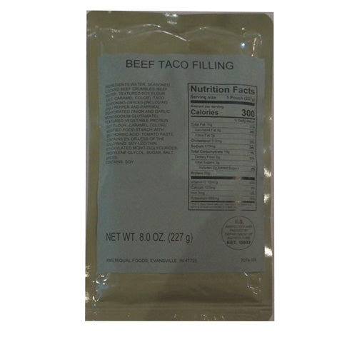 MRE Beef Taco Filling Entree