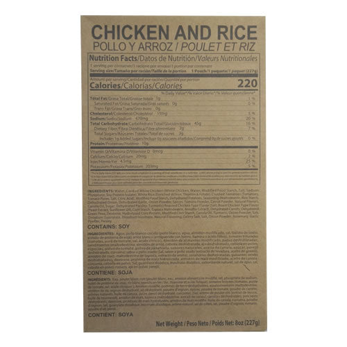 MRE Chicken & Rice Entree