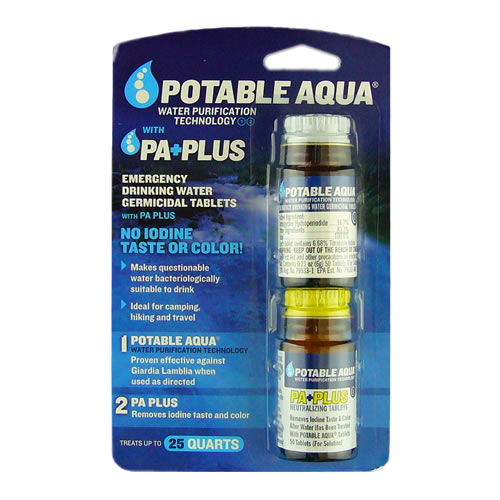 Potable Aqua with PA Plus Water Purification Tablets