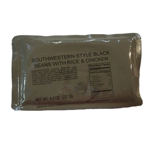 MRE Southwestern Style Black Beans with Rice & Chicken Entree