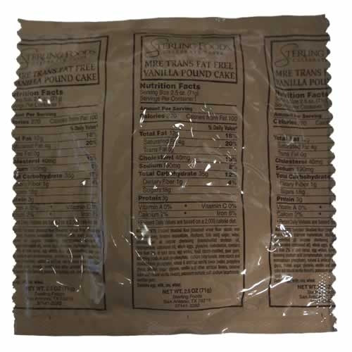 MRE Vanilla Pound Cake | MREs Ready to Eat Snacks – TheEpicenter.com